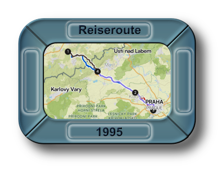 Reiseroute Prag 1995