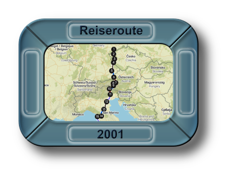 Reiseroute Elba 2001