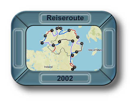 Reiseroute Irland 2002
