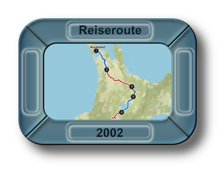 Reiseroute Neuseeland 2002
