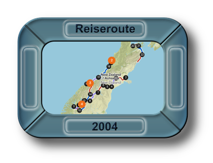 Reiseroute Neuseland 2004