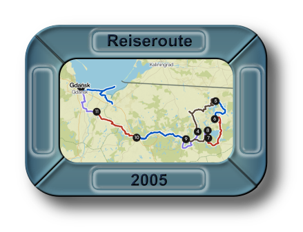 Reiseroute Masuren 2005